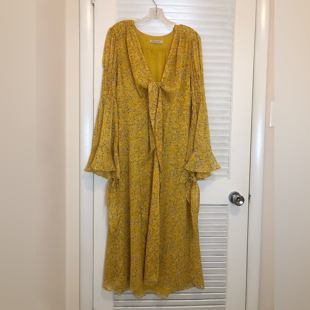 The East Order Ry Knot Front Yellow Midi Dress